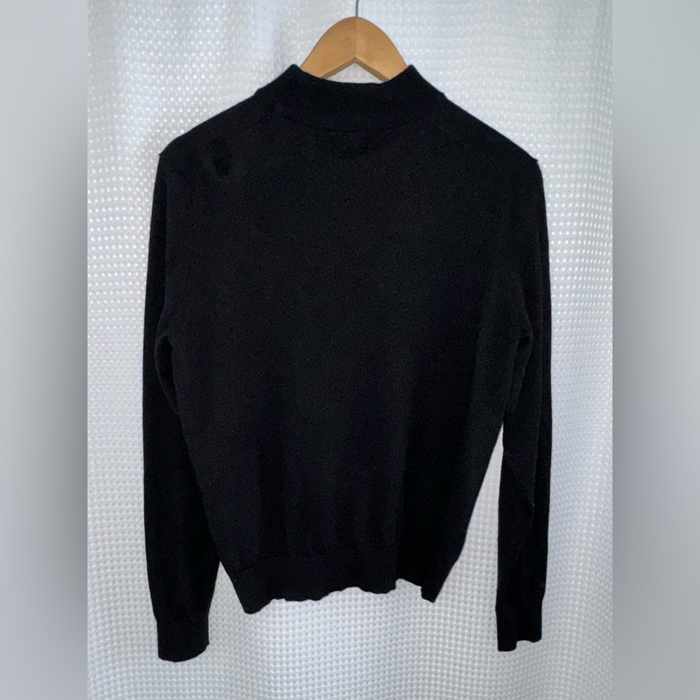 Simons Le 31 Merino Wool Sweater Men Large Black‎ Fine Knit Pullover